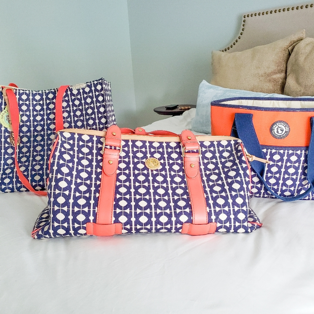 Spartina 449 Hilton Head pattern duffle and totes